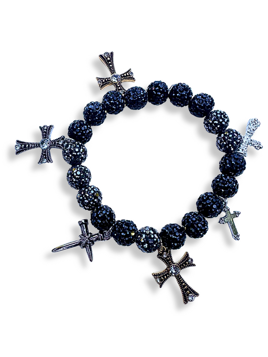 Cross Charm Crystal Bracelet